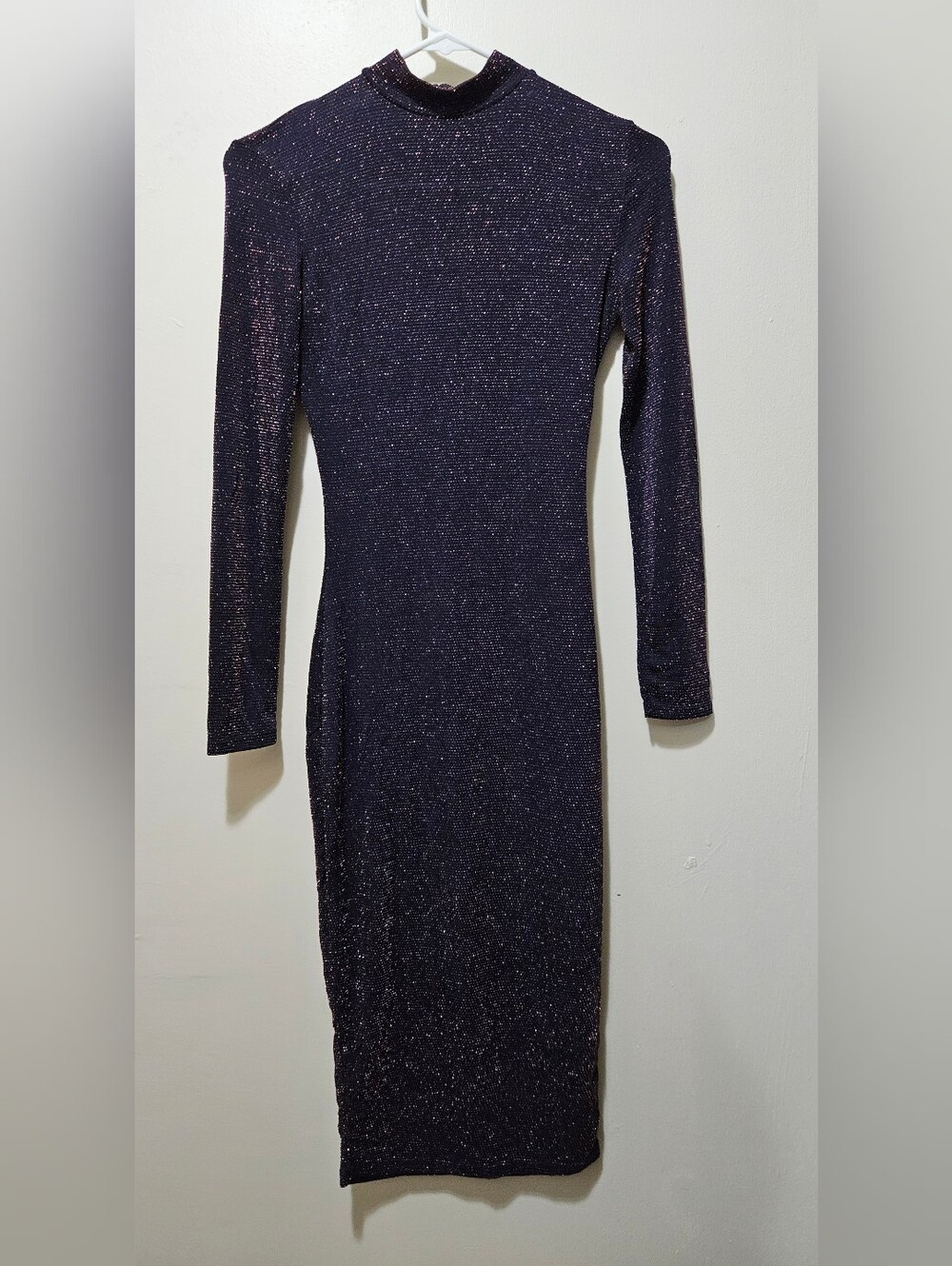 Boohoo Midnight Sparkle Long Sleeve Bodycon Dress